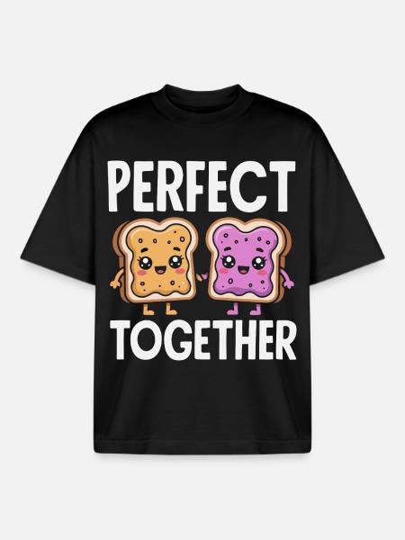 Peanut Butter & Jam Partner Look Design - Boxy Heavyweight Unisex Organic T-Shirt by Stanley/Stella - black