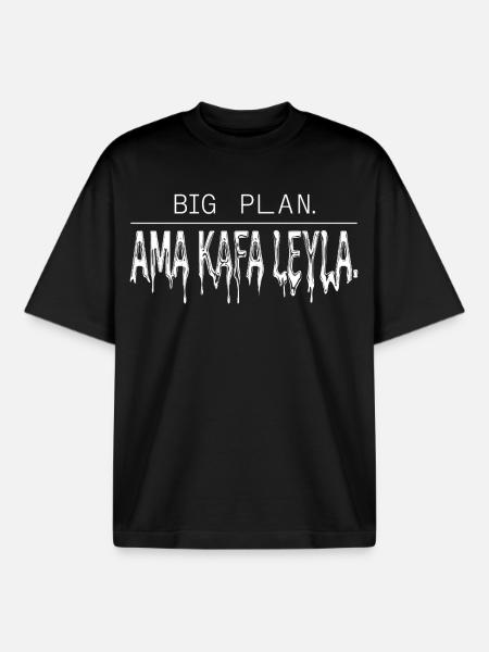BIG PLAN. AMA KAFA LEYLA. - Turkish - Boxy Heavyweight Unisex Organic T-Shirt by Stanley/Stella - black