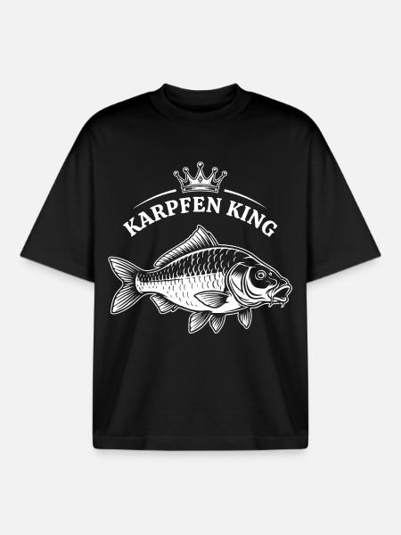 Karpfen König - Boxy Heavyweight Unisex Organic T-Shirt von Stanley/Stella - Schwarz
