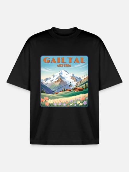 Gailtal Valley - Boxy Heavyweight Unisex Organic T-Shirt by Stanley/Stella - black