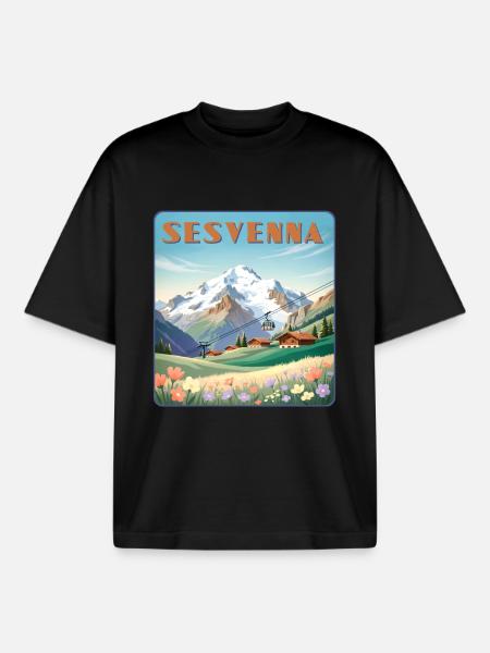 Sesvenna - Boxy Heavyweight Unisex Organic T-Shirt by Stanley/Stella - black