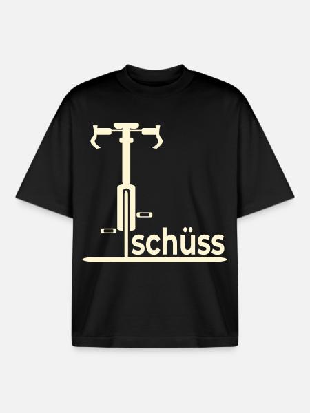 Abschied Fahrradfahrer - Tschüss - Boxy Heavyweight Unisex Organic T-Shirt von Stanley/Stella - Schwarz