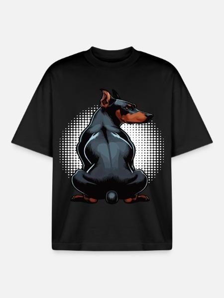 Doberman Doberman Owner Doberman Lovers - Boxy Heavyweight Unisex Organic T-Shirt by Stanley/Stella - black
