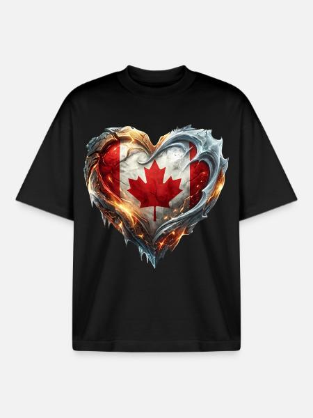 Happy Canada Day - Boxy Heavyweight Unisex Organic T-Shirt von Stanley/Stella - Schwarz