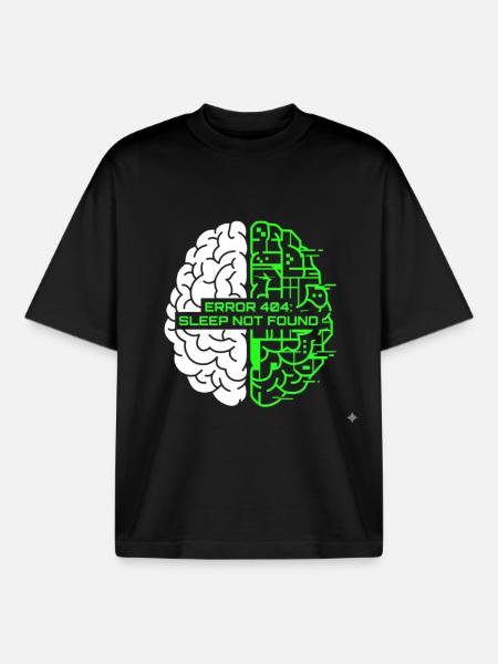 Error 404 Sleep Not Found - Boxy Heavyweight Unisex Organic T-Shirt by Stanley/Stella - black