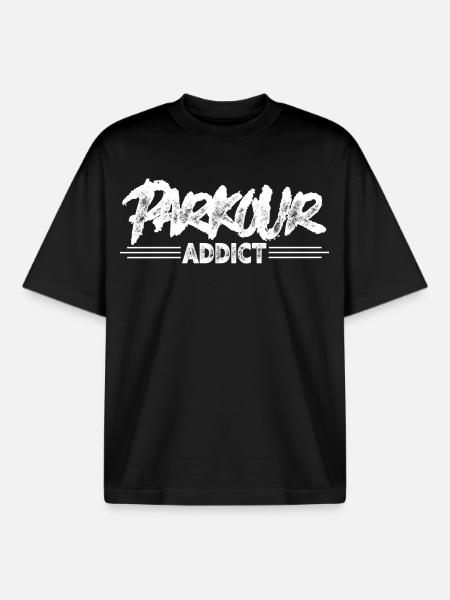 Parkour - T-shirt unisexe boxy épais biologique Stanley/Stella - noir