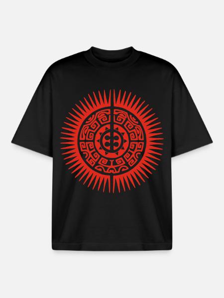 Rote Stammessonne - Boxy Heavyweight Unisex Organic T-Shirt von Stanley/Stella - Schwarz