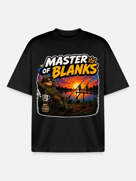 Carp Fishing Master Of Blanks - Boxy Heavyweight Unisex Organic T-Shirt by Stanley/Stella - black