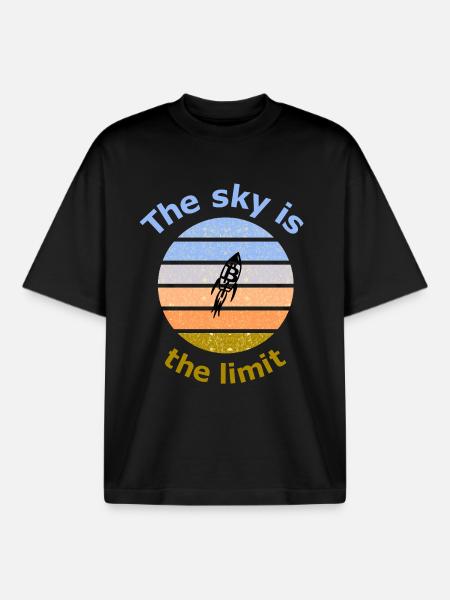 Bitcoin Rocket - T-shirt unisexe boxy épais biologique Stanley/Stella - noir