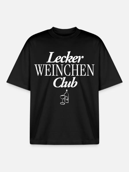 Lecker Weinchen Club - Boxy Heavyweight Unisex Organic T-Shirt von Stanley/Stella - Schwarz