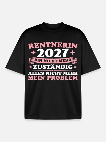 Rentnerin 2027 Abschiedsgeschenk Kollegin Rente - Boxy Heavyweight Unisex Organic T-Shirt von Stanley/Stella - Schwarz