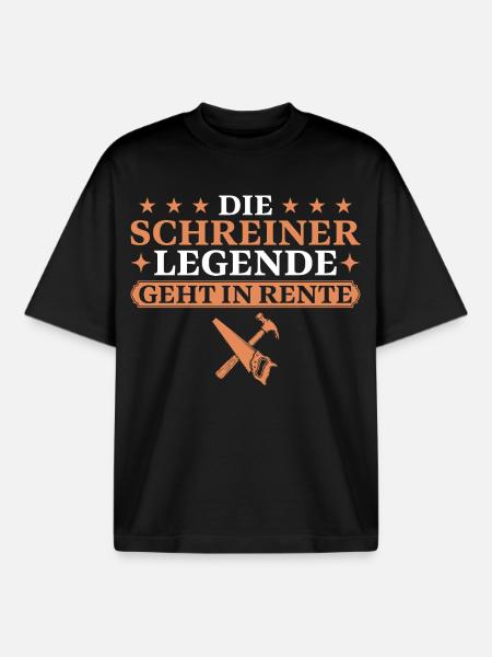 Schreiner im Ruhestand Handwerker Abschied - Boxy Heavyweight Unisex Organic T-Shirt von Stanley/Stella - Schwarz