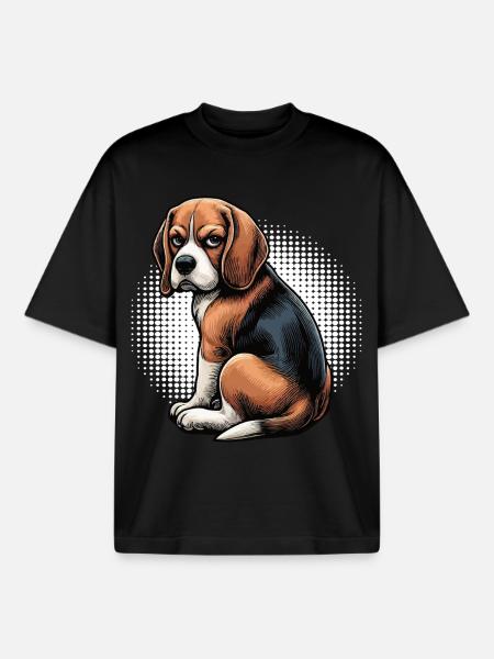 Beagle Beaglebesitzer Beaglehalter beaglehund - Boxy Heavyweight Unisex Organic T-Shirt von Stanley/Stella - Schwarz