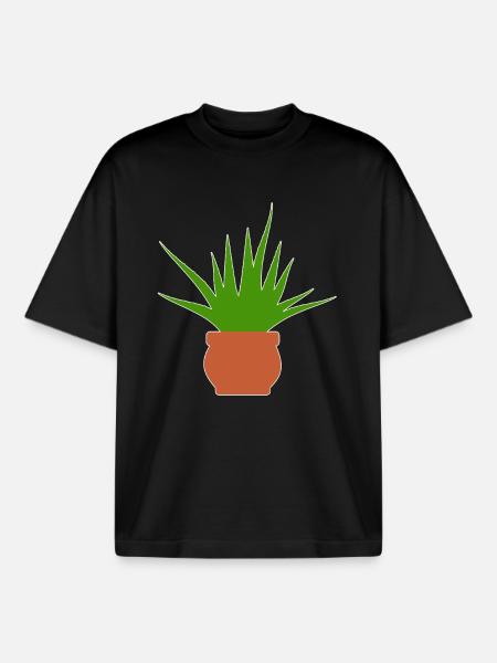 Plante d’aloe vera - T-shirt unisexe boxy épais biologique Stanley/Stella - noir