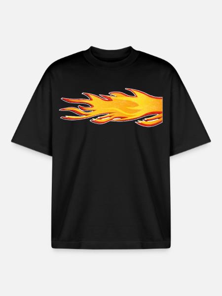 Flame Burning Tail Exhaust - Boxy Heavyweight Unisex Organic T-Shirt by Stanley/Stella - black