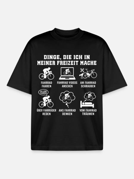 fahrrad fahren - Boxy Heavyweight Unisex Organic T-Shirt von Stanley/Stella - Schwarz
