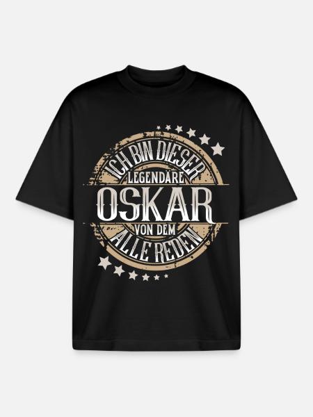 Oskar - Boxy Heavyweight Unisex Organic T-Shirt von Stanley/Stella - Schwarz