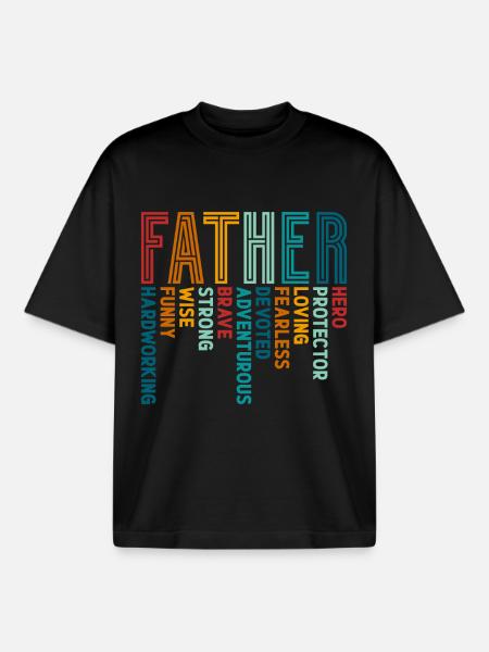 Vater Papa - Boxy Heavyweight Unisex Organic T-Shirt von Stanley/Stella - Schwarz