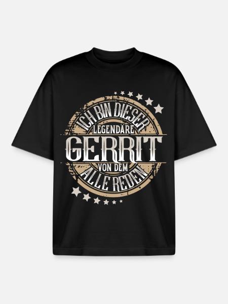 Gerrit - Boxy Heavyweight Unisex Organic T-Shirt von Stanley/Stella - Schwarz