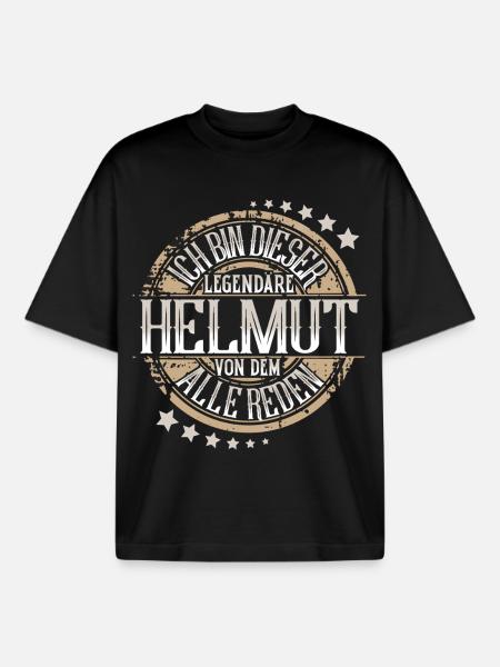 Helmut - Boxy Heavyweight Unisex Organic T-Shirt von Stanley/Stella - Schwarz
