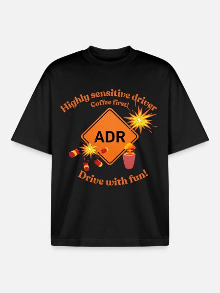 Hochsensibler Fahrer – ADR-Humor - Boxy Heavyweight Unisex Organic T-Shirt von Stanley/Stella - Schwarz