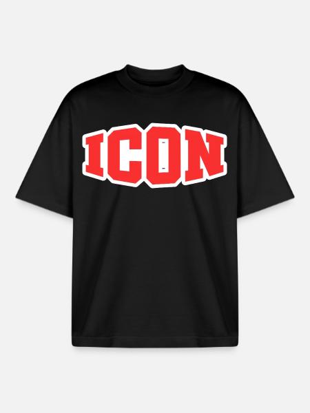 Icon - Boxy Heavyweight Unisex Organic T-Shirt by Stanley/Stella - black