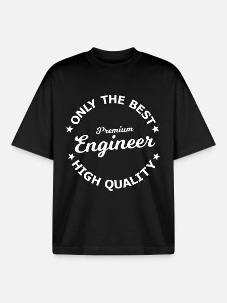 Only the Best Engineer Premium - T-shirt unisexe boxy épais biologique Stanley/Stella - noir