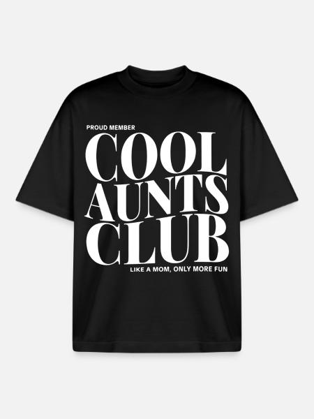 Cool Aunts Club - Boxy Heavyweight Unisex Organic T-Shirt by Stanley/Stella - black