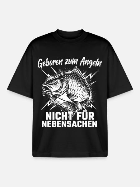 Angeln Spruch - Boxy Heavyweight Unisex Organic T-Shirt von Stanley/Stella - Schwarz
