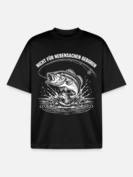 Nicht für Nebensachen Geboren Fischsprung - Boxy Heavyweight Unisex Organic T-Shirt von Stanley/Stella - Schwarz