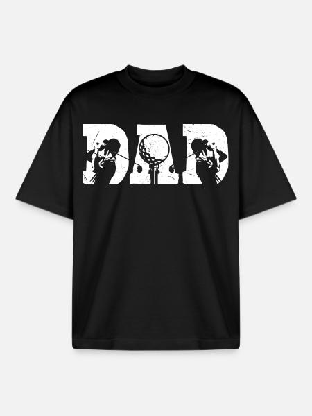 Golf Dad - Boxy Heavyweight Unisex Organic T-Shirt von Stanley/Stella - Schwarz