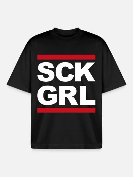 SCK GRL Shirt – Alternative Streetwear Statement - Boxy Heavyweight Unisex Organic T-Shirt by Stanley/Stella - black