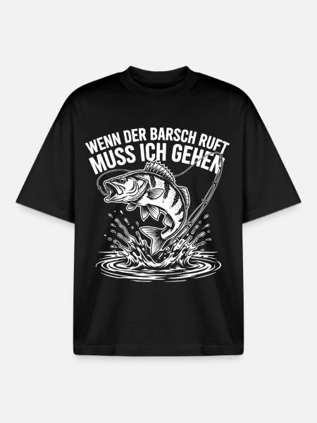 Barsch Angeln - Boxy Heavyweight Unisex Organic T-Shirt von Stanley/Stella - Schwarz