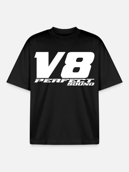 V8 - T-shirt unisexe boxy épais biologique Stanley/Stella - noir