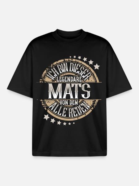 Mats - Boxy Heavyweight Unisex Organic T-Shirt von Stanley/Stella - Schwarz