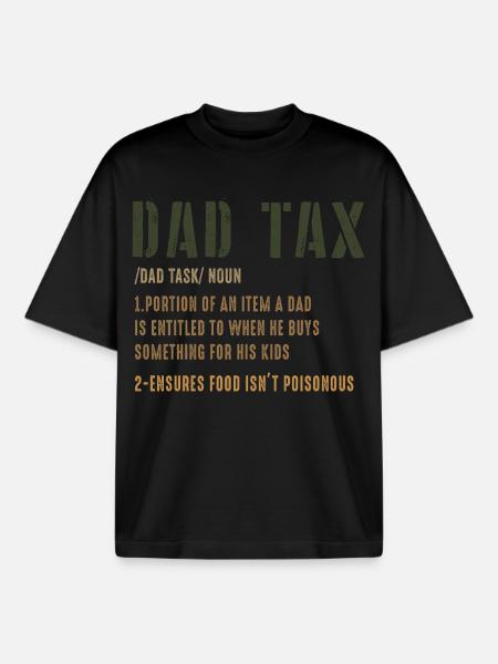 Dad Tax: Dad Duty Definition Tee - Boxy Heavyweight Unisex Organic T-Shirt by Stanley/Stella - black