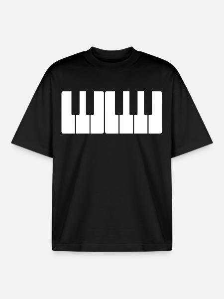 piano - Boxy Heavyweight Unisex Organic T-Shirt by Stanley/Stella - black