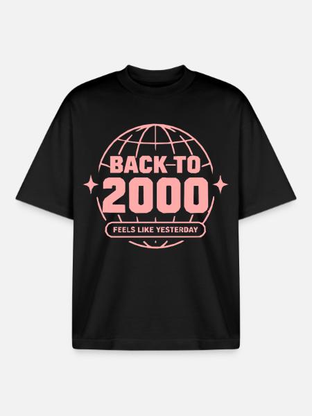 Back-to-2000: Retro Emotions - Boxy Heavyweight Unisex Organic T-Shirt by Stanley/Stella - black