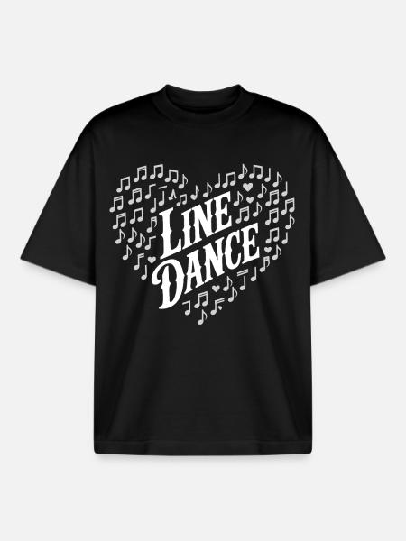 Lone Dance Herz Noten - Boxy Heavyweight Unisex Organic T-Shirt von Stanley/Stella - Schwarz