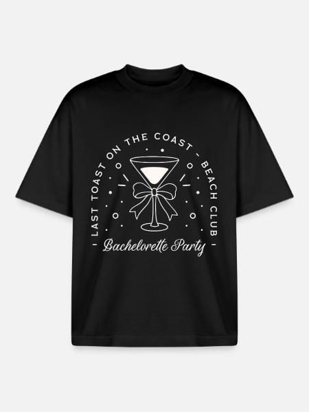 Bachelorette party beach club - Boxy Heavyweight Unisex Organic T-Shirt by Stanley/Stella - black