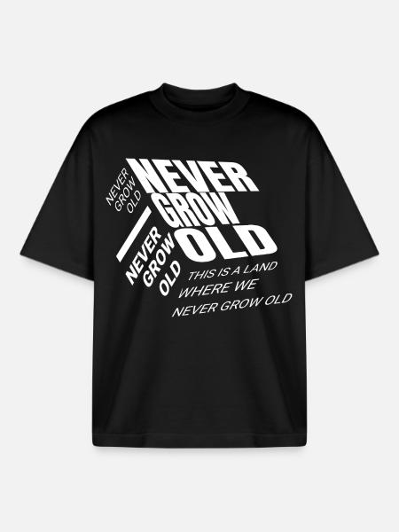 never grow old - Boxy Heavyweight Unisex Organic T-Shirt von Stanley/Stella - Schwarz