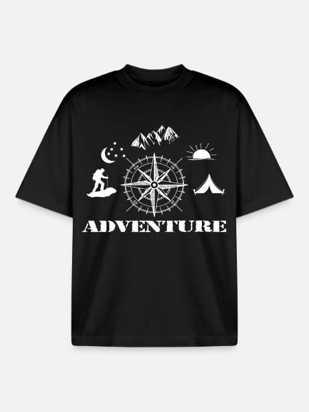 Adventure - Boxy Heavyweight Unisex Organic T-Shirt von Stanley/Stella - Schwarz