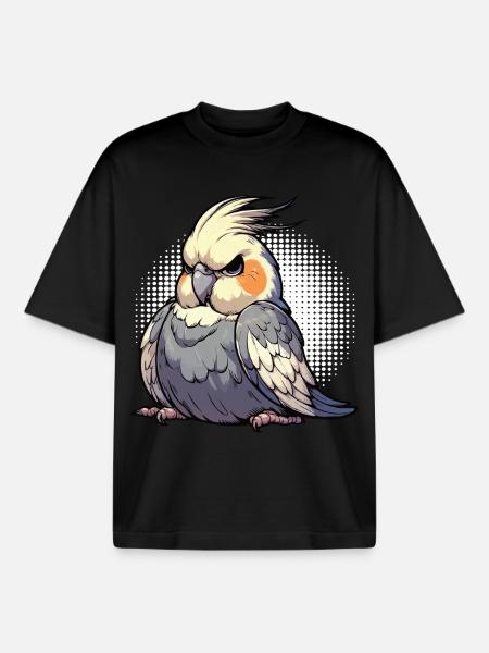 Calopsitte Calopsitte Calopsitte Oiseau calopsitte - T-shirt unisexe boxy épais biologique Stanley/Stella - noir