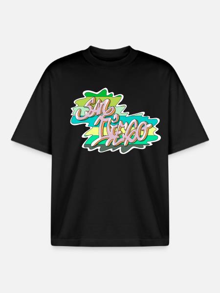 San Diego - T-shirt unisexe boxy épais biologique Stanley/Stella - noir