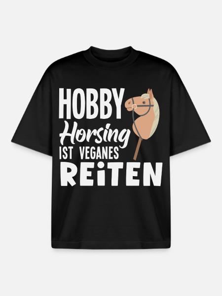 Hobby Horsing Veganes Reiten - Boxy Heavyweight Unisex Organic T-Shirt von Stanley/Stella - Schwarz