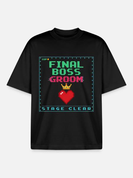 FINAL ENDBOSS – Groom Edition - Boxy Heavyweight Unisex Organic T-Shirt by Stanley/Stella - black