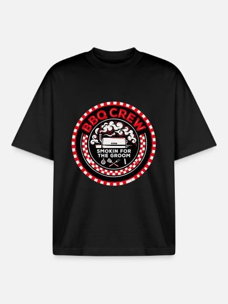 LAST BRISKET – BBQ Crew Edition - Boxy Heavyweight Unisex Organic T-Shirt by Stanley/Stella - black