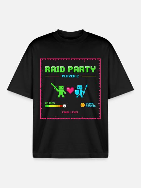 FINAL ENDBOSS – Raid Party Edition - Boxy Heavyweight Unisex Organic T-Shirt by Stanley/Stella - black
