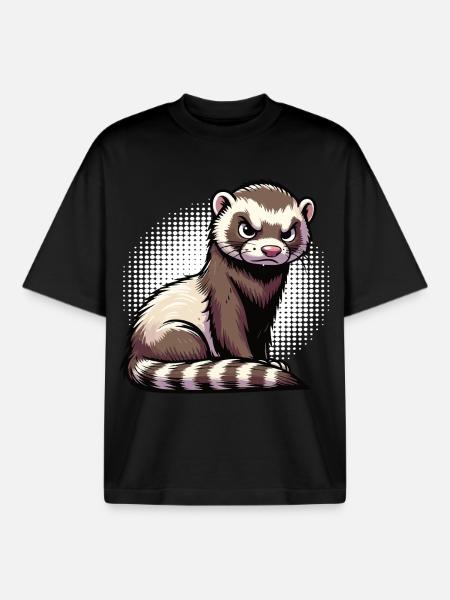 Frettchen Frettchenhalter Frettchenbesitzer - Boxy Heavyweight Unisex Organic T-Shirt von Stanley/Stella - Schwarz