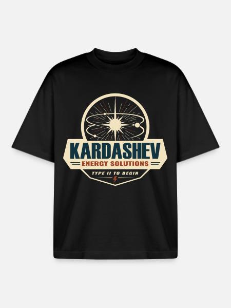 Kardashev Energy Solutions Logo - T-shirt unisexe boxy épais biologique Stanley/Stella - noir